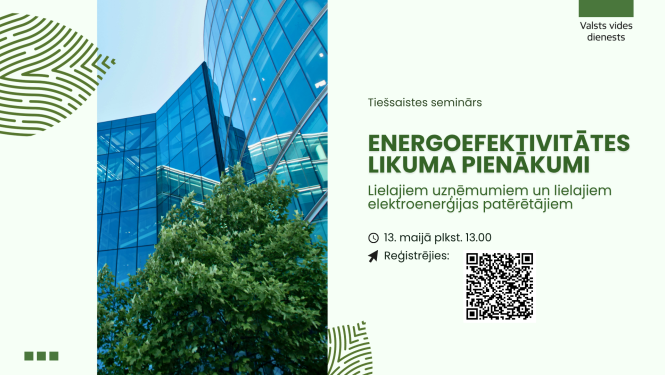 Tiešsaistes seminārs par Energoefektivitātes likuma pienākumiem