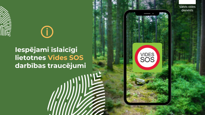 Šonedēļ iespējami īslaicīgi Vides SOS mobilās lietotnes darbības traucējumi