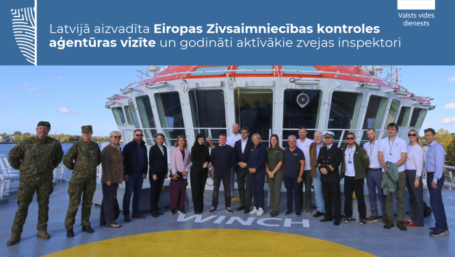 Latvijā aizvadīta Eiropas Zivsaimniecības kontroles aģentūras vizīte un godināti aktīvākie zvejas inspektori