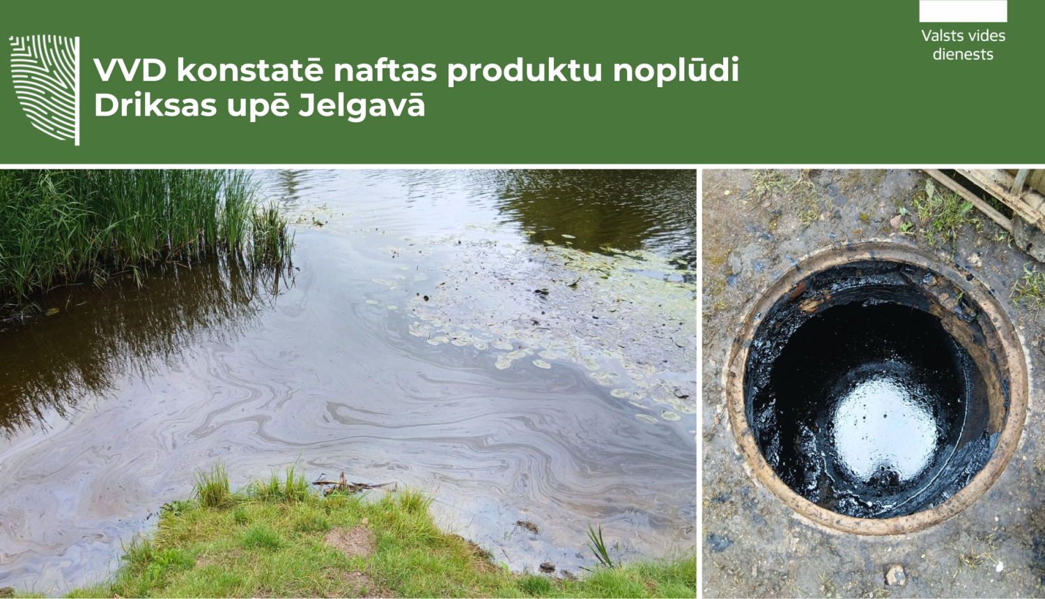 Naftas produktu noplūde Driksas upē Jelgavā