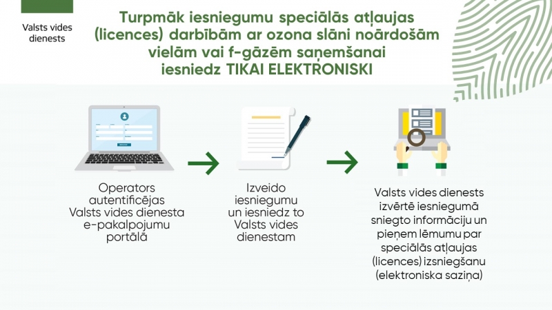 Vizuāli attēlots e-pakalpojuma saņemšans viss process