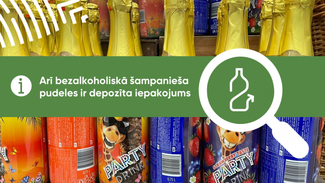 Arī bezalkoholiskā šampanieša pudeles ir depozīta iepakojums