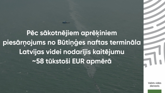 Foto Būtiņģes naftas termināla piesārņojums Baltijas jūrā 28.12.2020. ar tekstu
