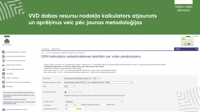 VVD dabas resursu nodokļa kalkulators atjaunots un aprēķinus veic pēc jaunas metodoloģijas