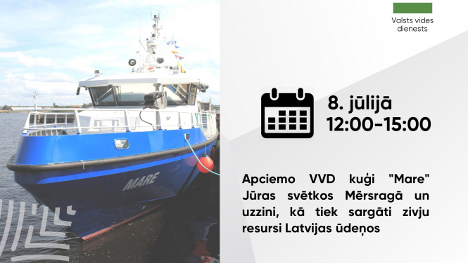Apciemo VVD kuģi "Mare" Jūras svētkos Mērsragā un uzzini, kā tiek sargāti zivju resursi Latvijas ūdeņos