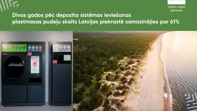 Divos gados pēc depozīta sistēmas ieviešanas plastmasas pudeļu skaits Latvijas piekrastē samazinājies par 61%