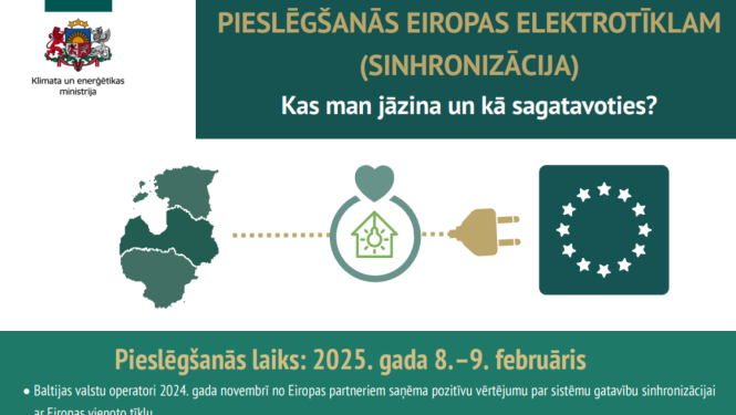 8.-9. februārī norisināsies Baltijas valstu pieslēgšanās kopējam Eiropas energotīklam; elektroenerģijas pārtraukums nav gaidāms