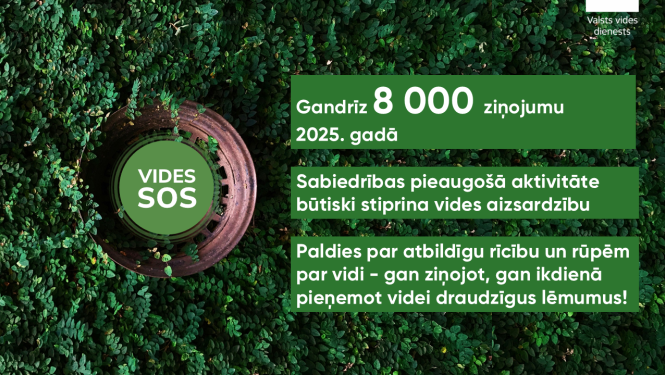 VVD: Gandrīz 8 000 ziņojumu gadā - sabiedrības pieaugošā aktivitāte būtiski stiprina vides aizsardzību 