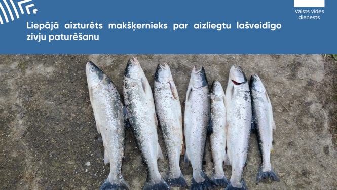 Liepājā aizturēts makšķernieks par aizliegtu lašveidīgo zivju paturēšanu
