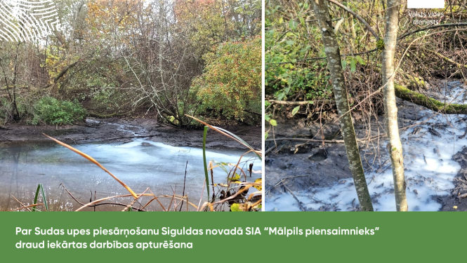 Sudas upes piesārņojums Siguldas novadā 
