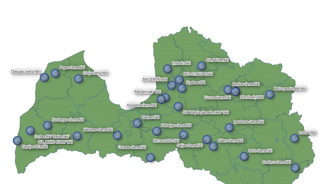 Problemātisko notekūdeņu attīrīšanas iekārtu karte
