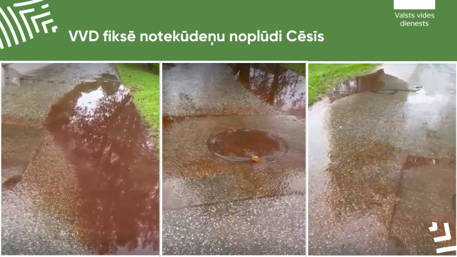 VVD fiksē notekūdeņu noplūdi Cēsīs