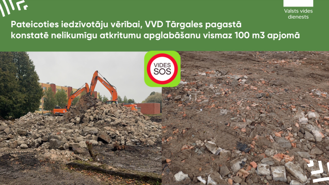 Pateicoties iedzīvotāju vērībai, VVD Tārgales pagastā konstatē nelikumīgu atkritumu apglabāšanu vismaz 100 m3 apjomā