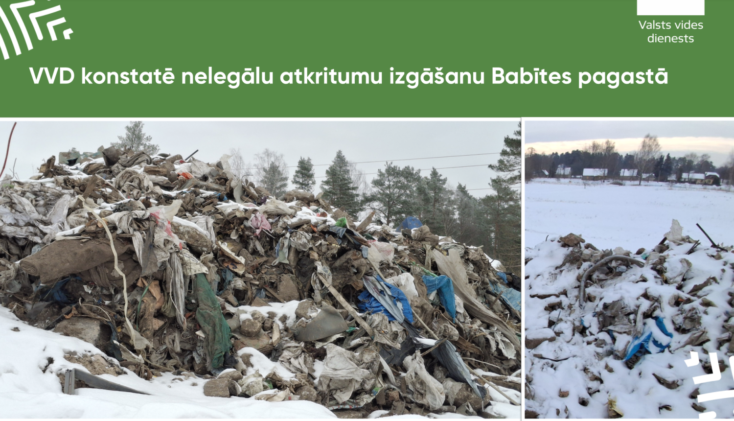 VVD konstatē nelegālu atkritumu izgāšanu Babītes pagastā