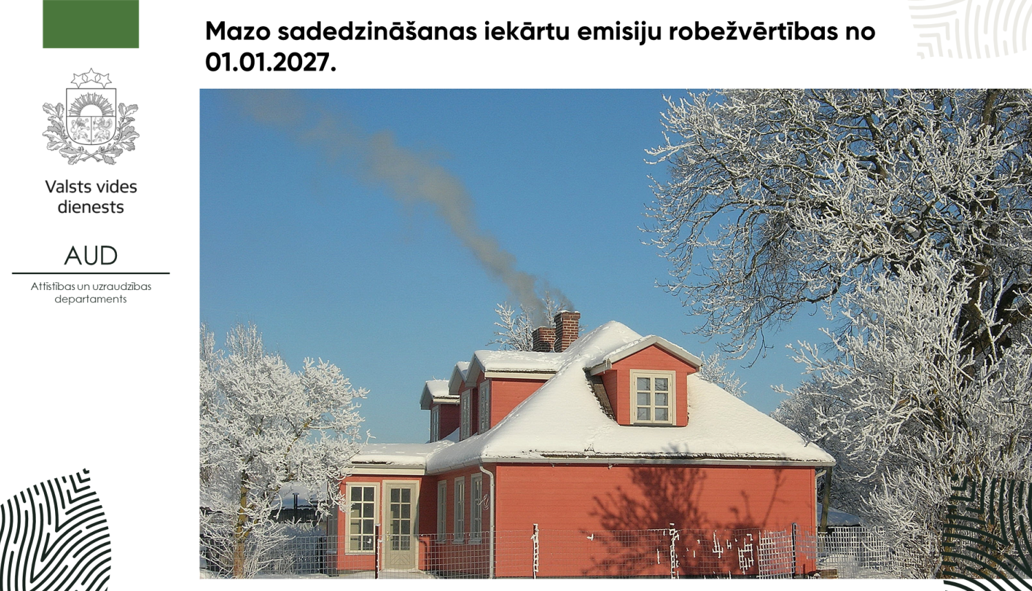 Mazo sadedzināšanas iekārtu emisiju robežvērtības no 01.01.2027.