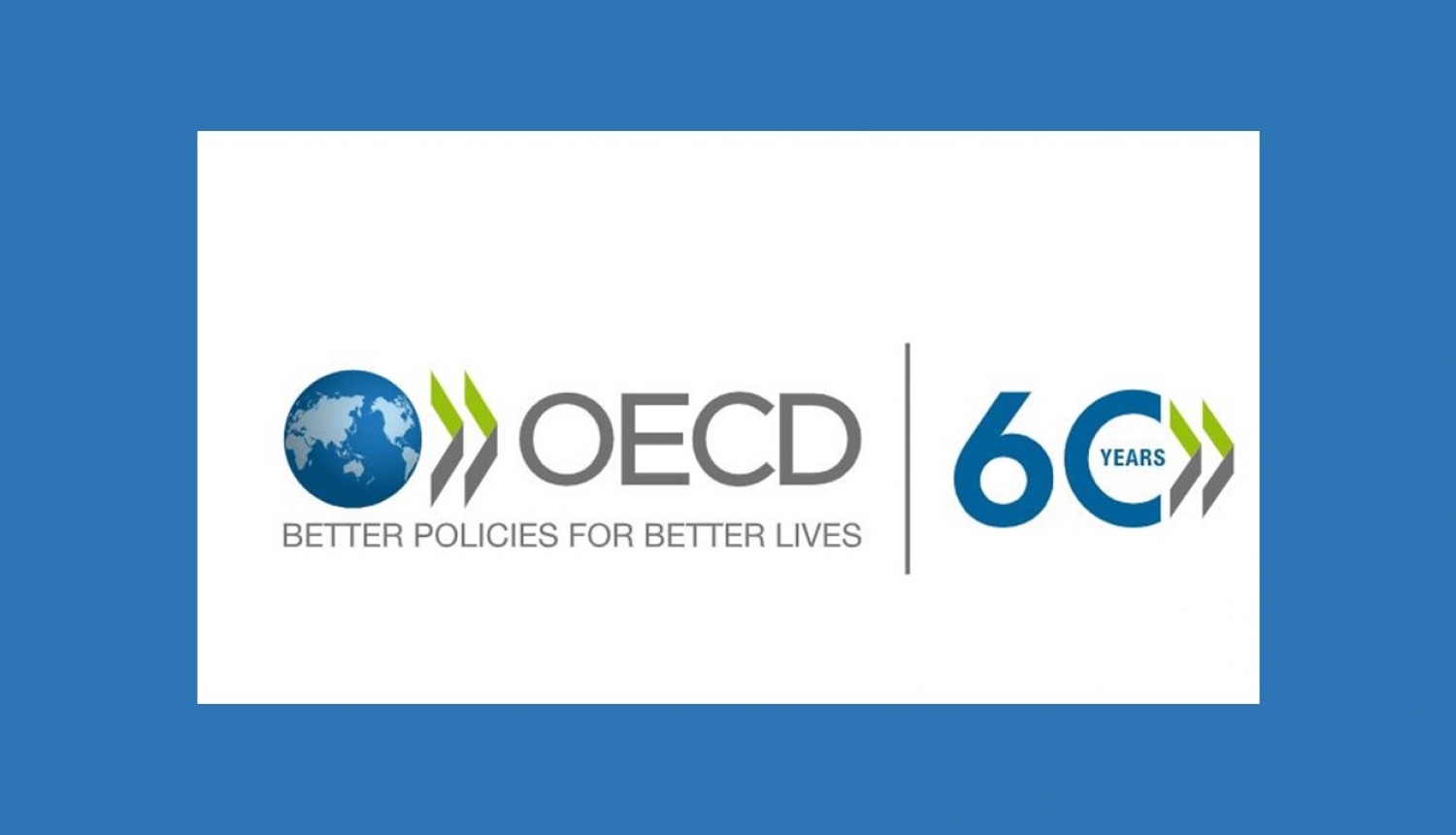 OECD logo uz zila fona