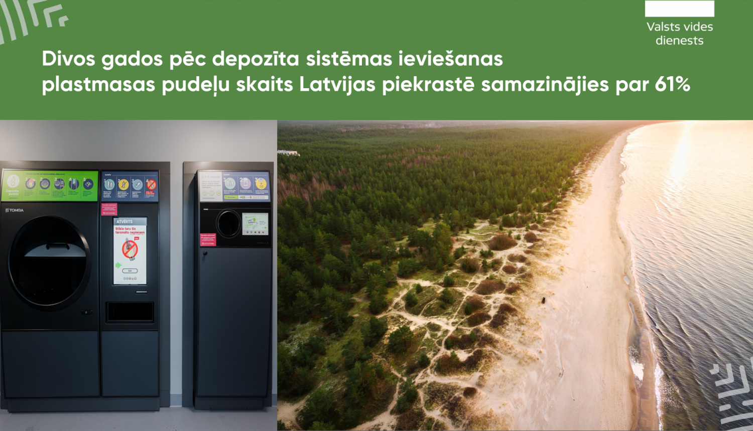 Divos gados pēc depozīta sistēmas ieviešanas plastmasas pudeļu skaits Latvijas piekrastē samazinājies par 61%