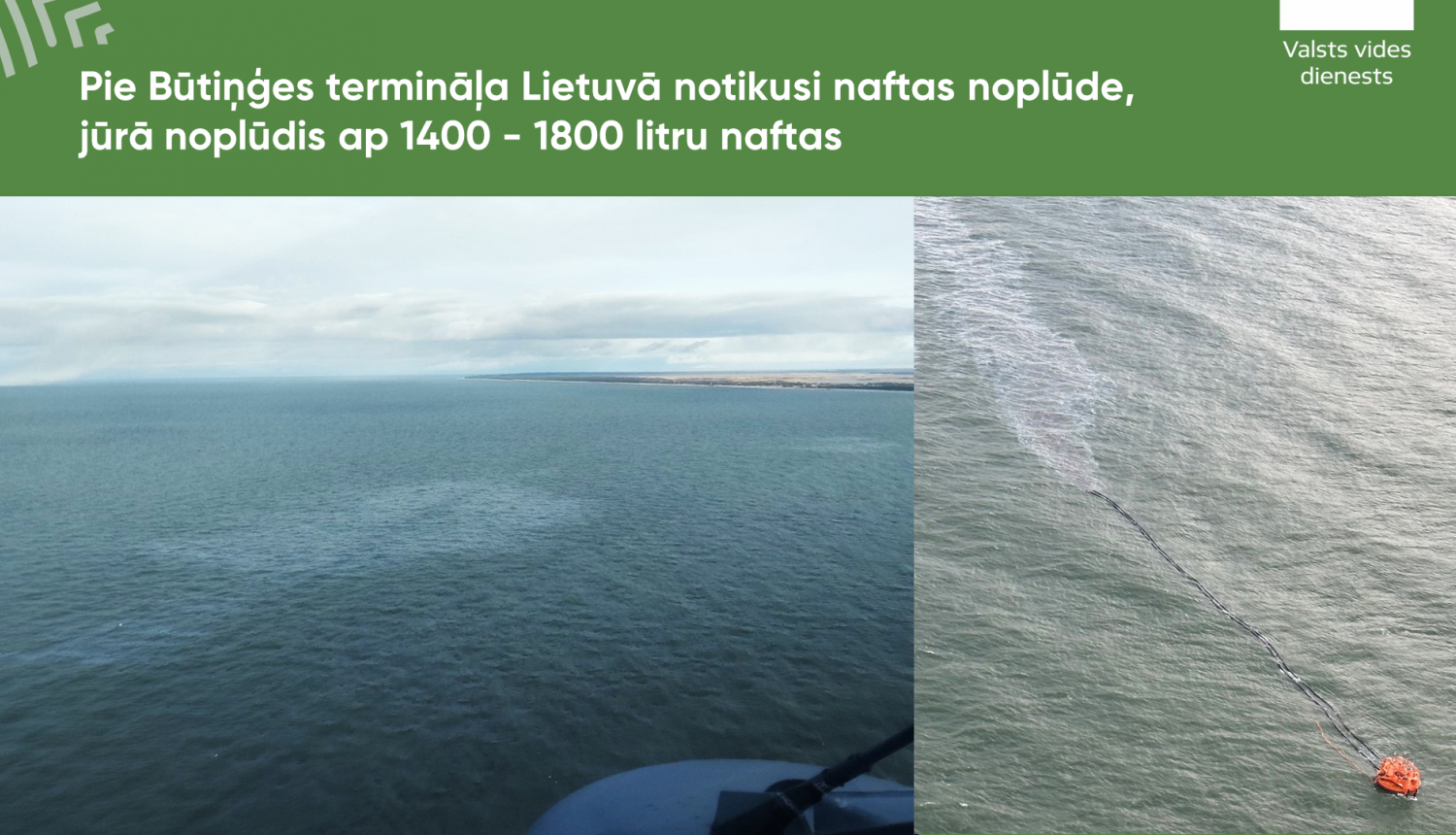 Pie Būtiņģes termināļa Lietuvā notikusi naftas noplūde, jūrā noplūdis ap 1400 - 1800 litru naftas